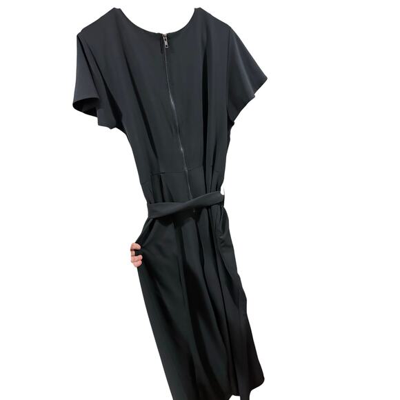 Size 20 Lane Bryant Lena Ankle Wide Leg Jumpsuit black - Picture 6 of 7